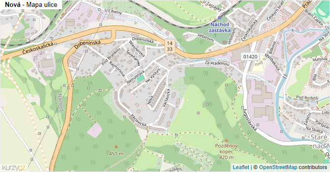 Nová - mapa ulice