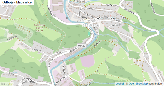 Odboje - mapa ulice