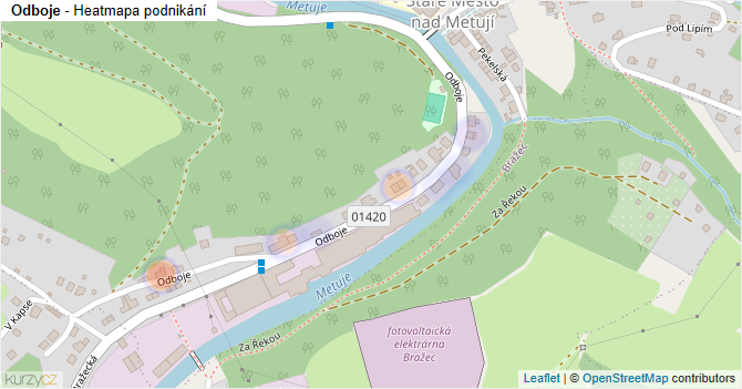 Odboje - mapa podnikání