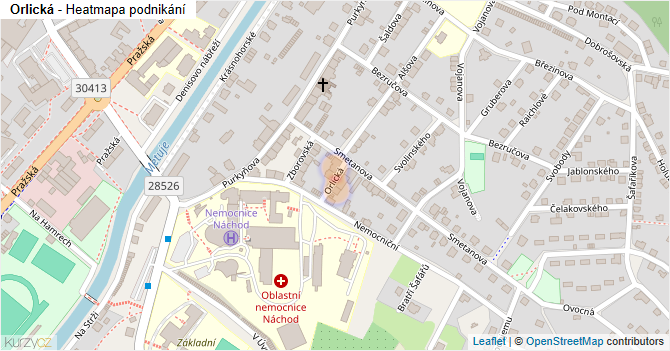 Orlická - mapa podnikání