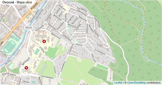 Ovocná - mapa ulice