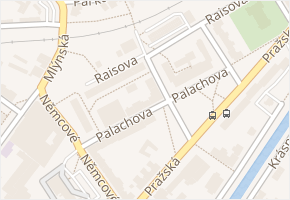 Palachova v obci Náchod - mapa ulice