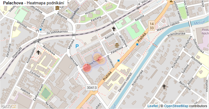 Palachova - mapa podnikání