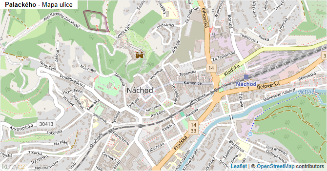 Palackého - mapa ulice