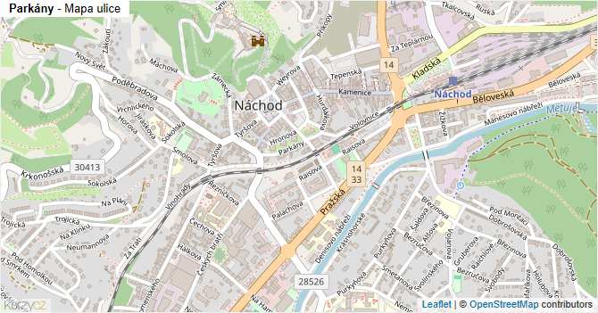 Parkány - mapa ulice
