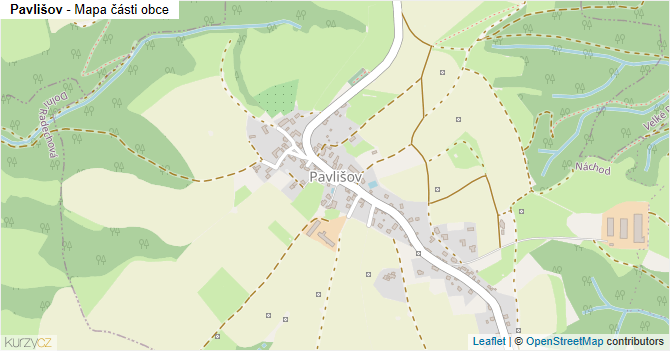 Pavlišov - mapa části obce