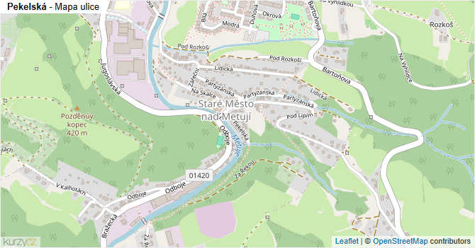 Pekelská - mapa ulice