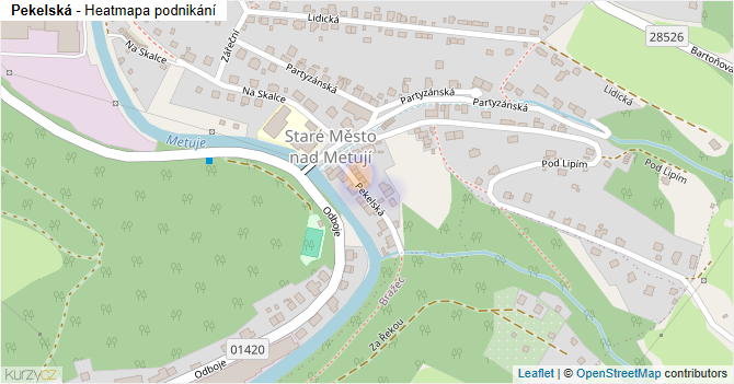 Pekelská - mapa podnikání