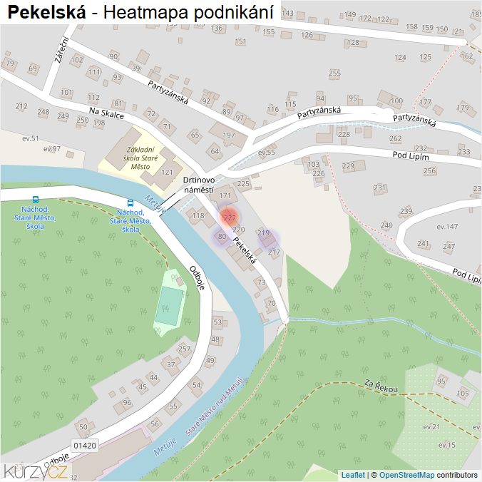 Mapa Pekelská - Firmy v ulici.