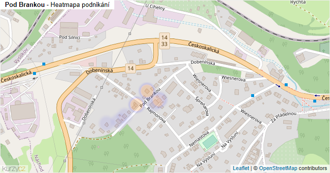 Pod Brankou - mapa podnikání