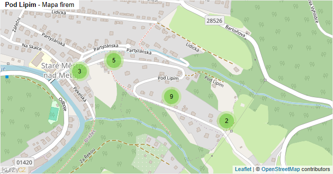 Pod Lipím - mapa firem
