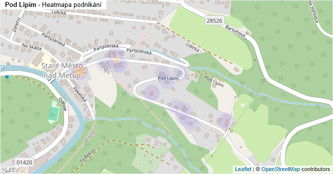Pod Lipím - mapa podnikání