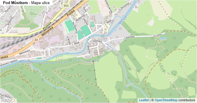 Pod Můstkem - mapa ulice