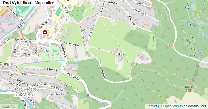Pod Vyhlídkou - mapa ulice