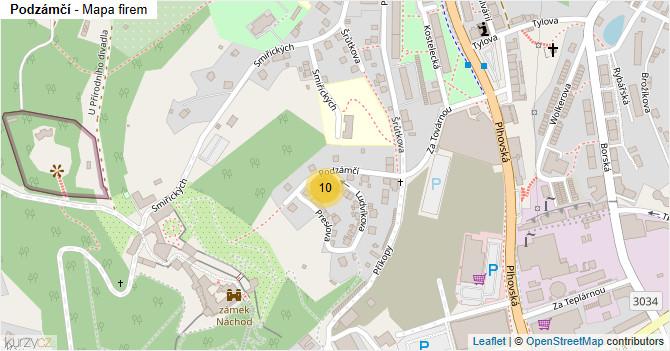 Podzámčí - mapa firem