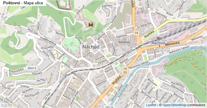 Poštovní - mapa ulice