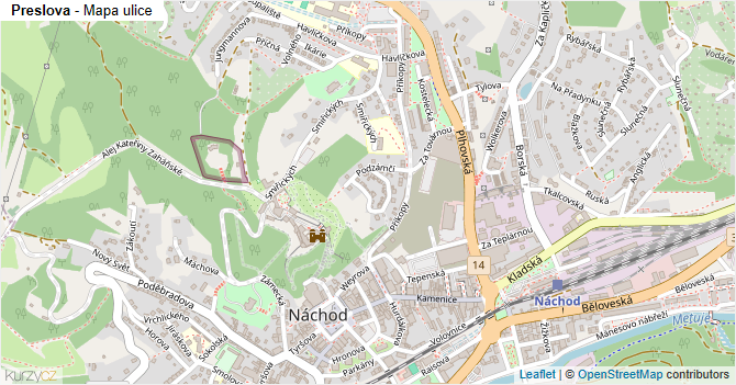 Preslova - mapa ulice