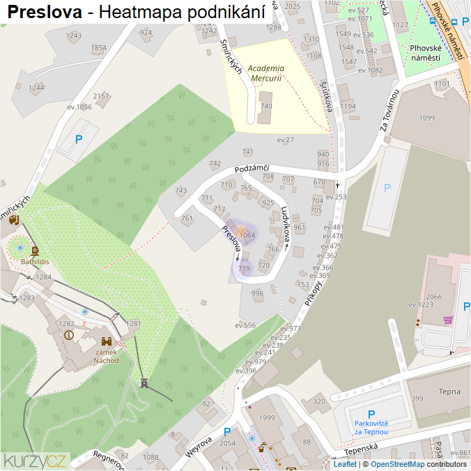 Mapa Preslova - Firmy v ulici.