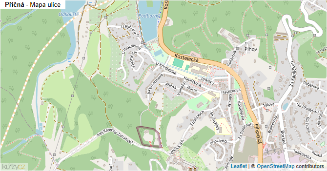 Příčná - mapa ulice