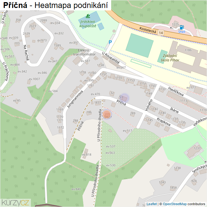 Mapa Příčná - Firmy v ulici.