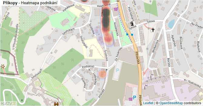 Příkopy - mapa podnikání
