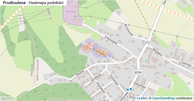 Prodloužená - mapa podnikání