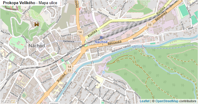 Prokopa Velikého - mapa ulice