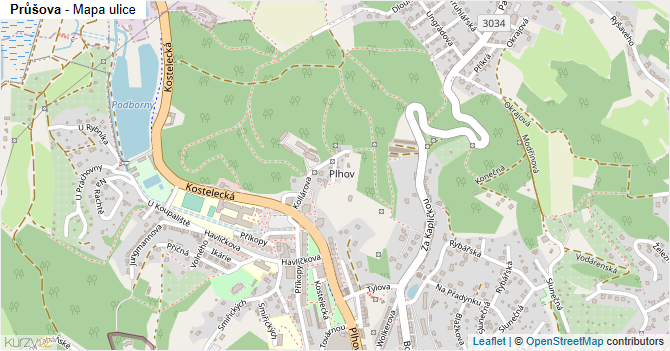 Průšova - mapa ulice