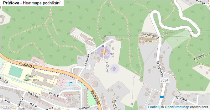Průšova - mapa podnikání