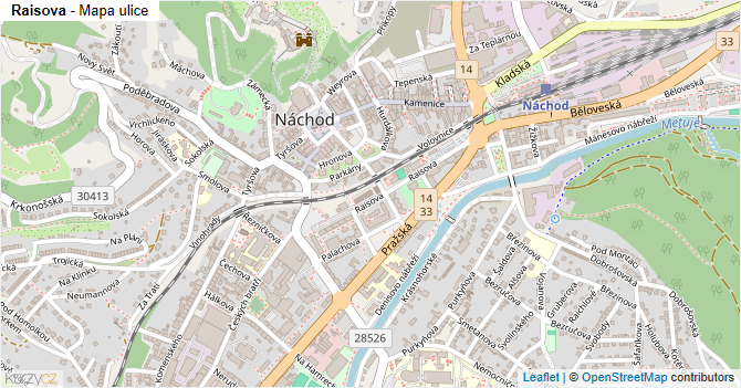 Raisova - mapa ulice