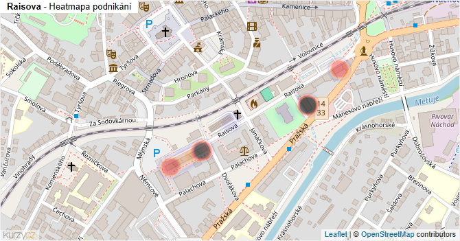 Raisova - mapa podnikání