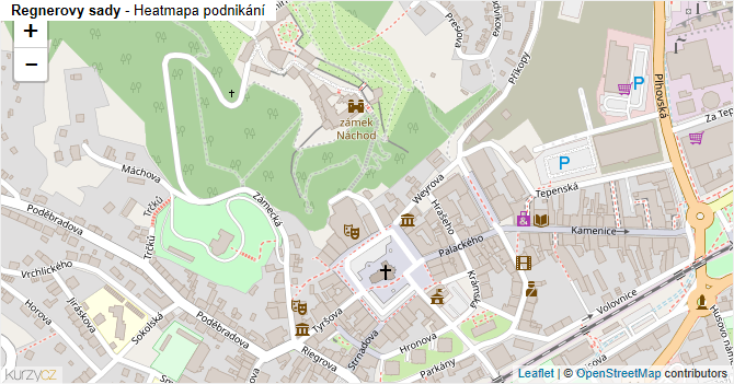 Regnerovy sady - mapa podnikání