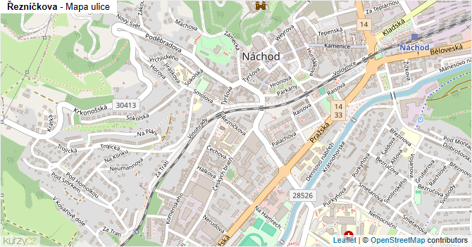 Řezníčkova - mapa ulice