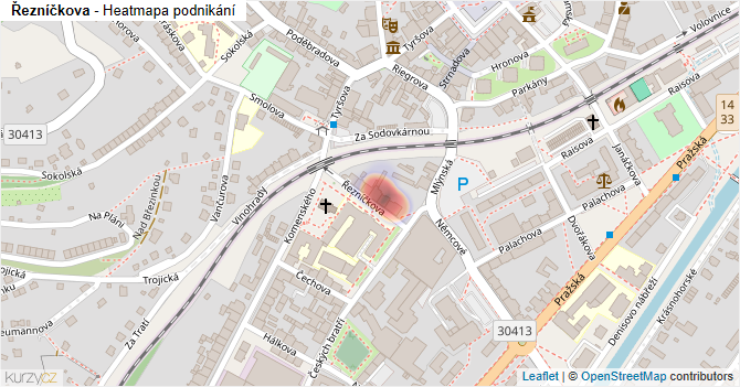 Řezníčkova - mapa podnikání