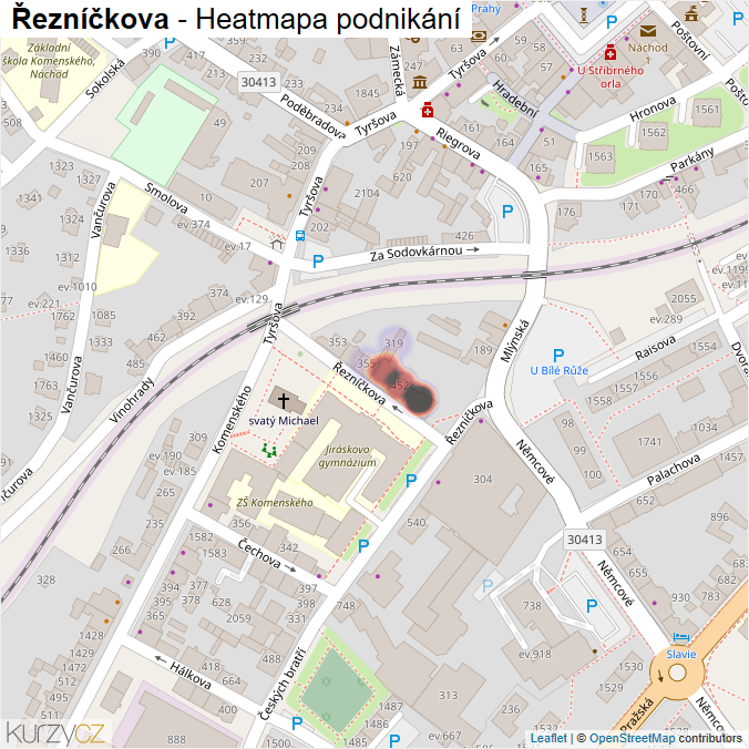 Mapa Řezníčkova - Firmy v ulici.