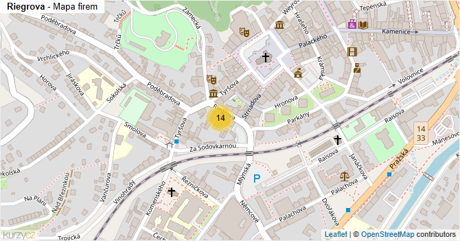 Riegrova - mapa firem