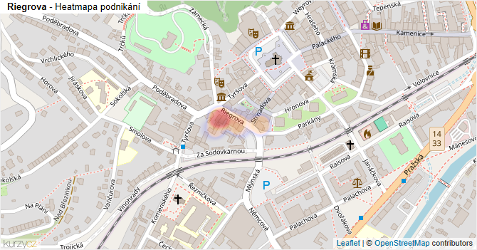 Riegrova - mapa podnikání