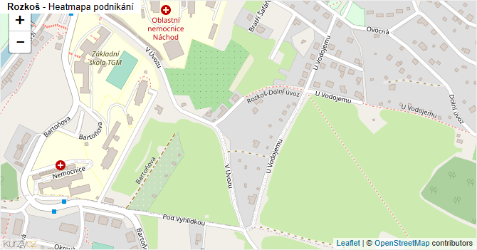 Rozkoš - mapa podnikání