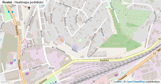Ruská - mapa podnikání