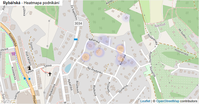 Rybářská - mapa podnikání