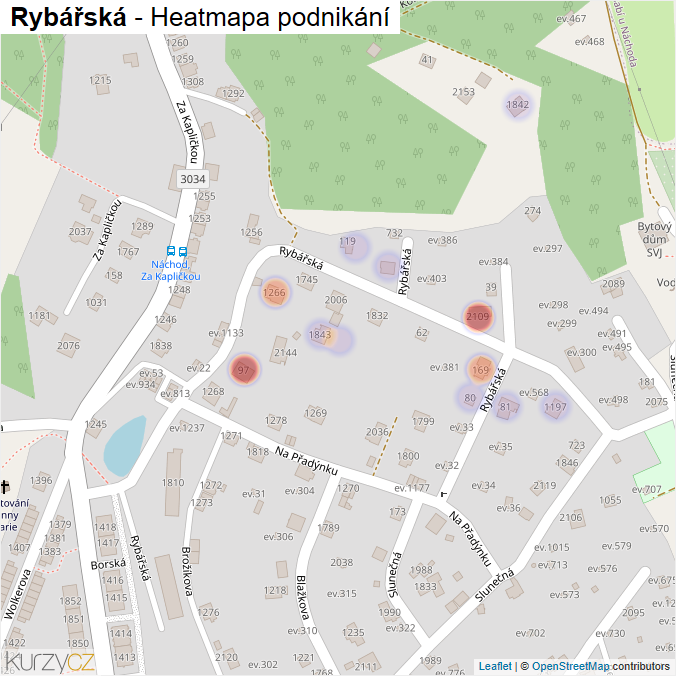 Mapa Rybářská - Firmy v ulici.