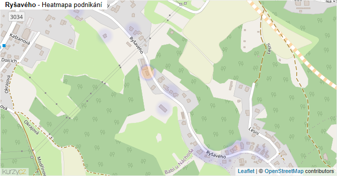 Ryšavého - mapa podnikání