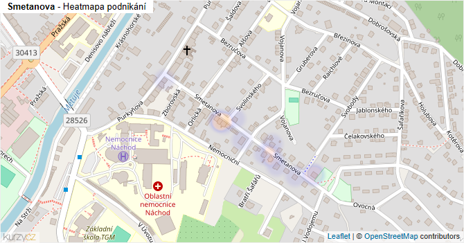 Smetanova - mapa podnikání