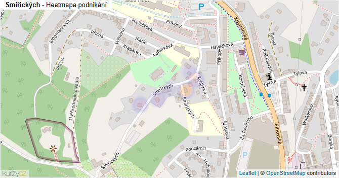 Smiřických - mapa podnikání