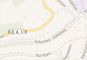 Sokolská v obci Náchod - mapa ulice