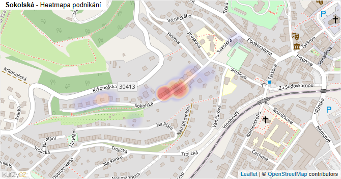Sokolská - mapa podnikání
