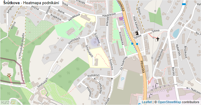 Šrůtkova - mapa podnikání