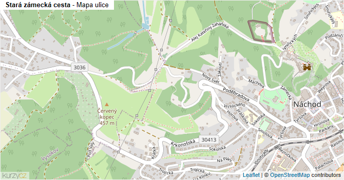Stará zámecká cesta - mapa ulice