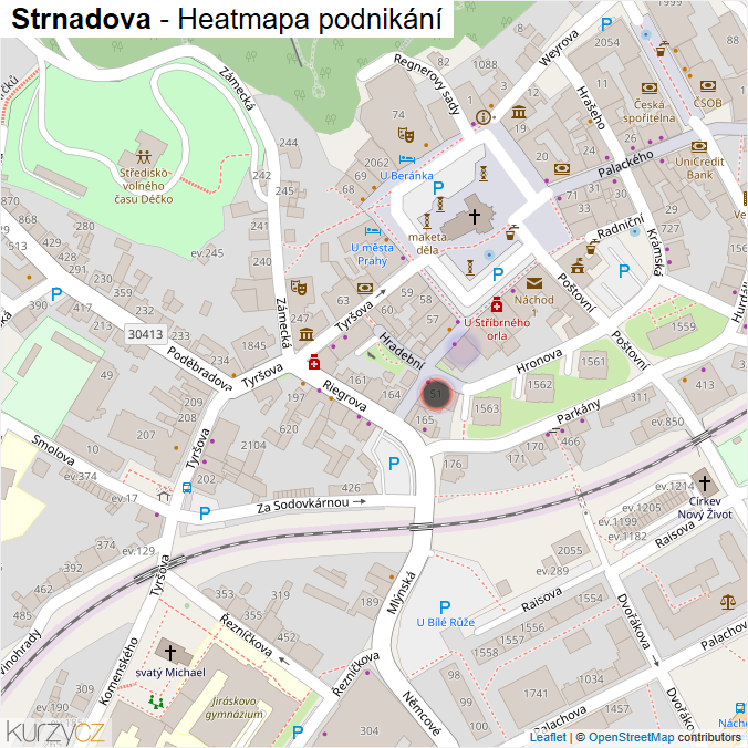 Mapa Strnadova - Firmy v ulici.