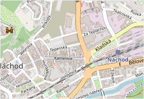 Tepenská v obci Náchod - mapa ulice